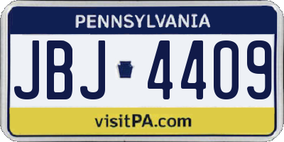 PA license plate JBJ4409