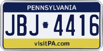 PA license plate JBJ4416