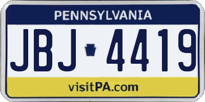 PA license plate JBJ4419