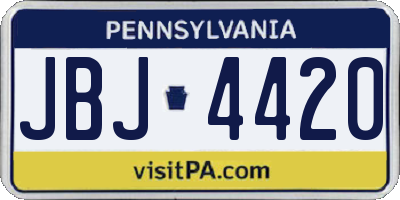 PA license plate JBJ4420