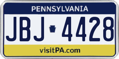 PA license plate JBJ4428