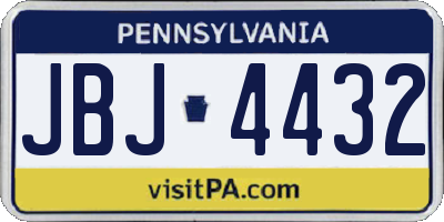 PA license plate JBJ4432