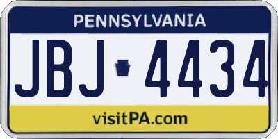 PA license plate JBJ4434