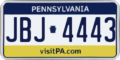 PA license plate JBJ4443
