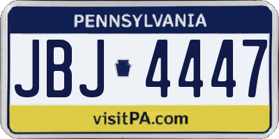 PA license plate JBJ4447