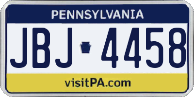 PA license plate JBJ4458
