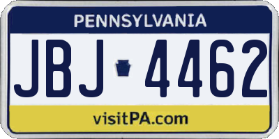 PA license plate JBJ4462