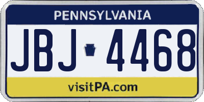 PA license plate JBJ4468