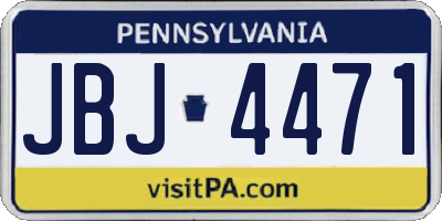 PA license plate JBJ4471