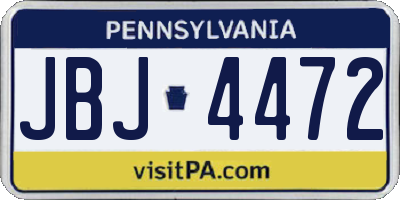 PA license plate JBJ4472