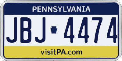 PA license plate JBJ4474