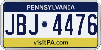 PA license plate JBJ4476