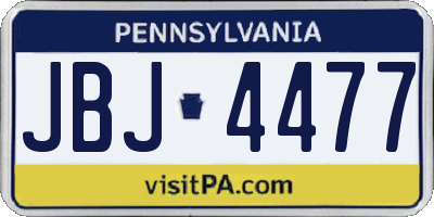PA license plate JBJ4477