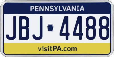 PA license plate JBJ4488