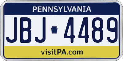 PA license plate JBJ4489
