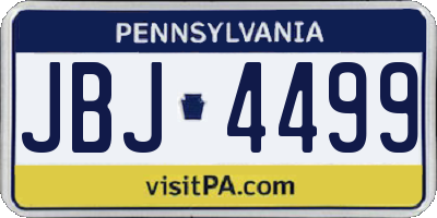 PA license plate JBJ4499