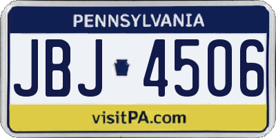 PA license plate JBJ4506