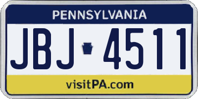 PA license plate JBJ4511