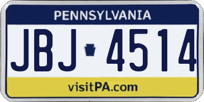 PA license plate JBJ4514