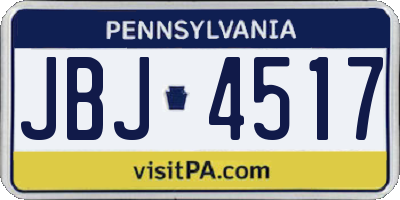 PA license plate JBJ4517
