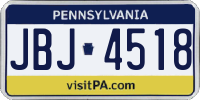 PA license plate JBJ4518