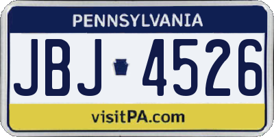 PA license plate JBJ4526