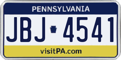 PA license plate JBJ4541