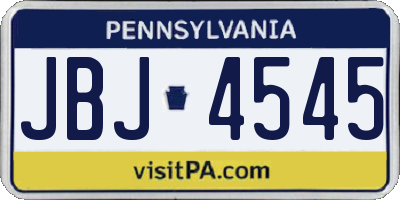 PA license plate JBJ4545