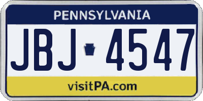 PA license plate JBJ4547