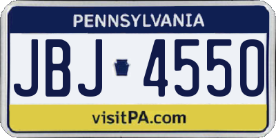 PA license plate JBJ4550
