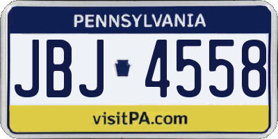 PA license plate JBJ4558