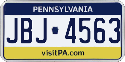 PA license plate JBJ4563