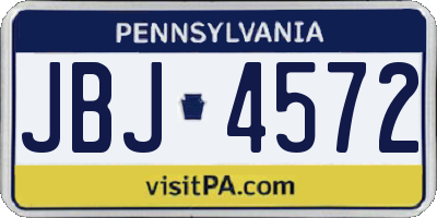 PA license plate JBJ4572