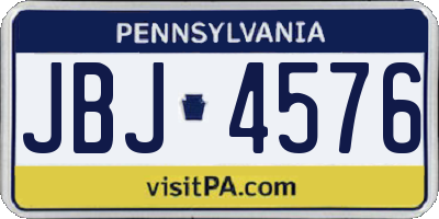 PA license plate JBJ4576