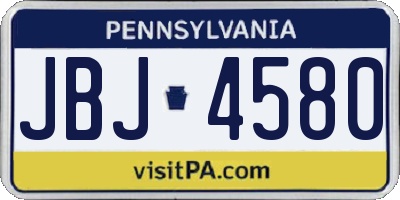 PA license plate JBJ4580