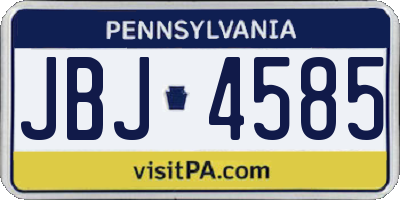 PA license plate JBJ4585