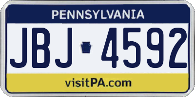 PA license plate JBJ4592