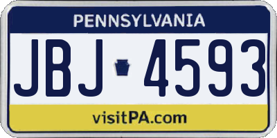 PA license plate JBJ4593