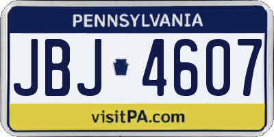 PA license plate JBJ4607