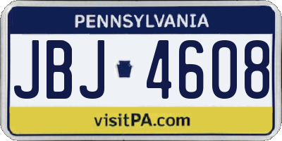 PA license plate JBJ4608