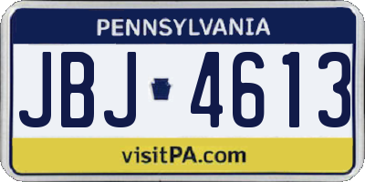 PA license plate JBJ4613