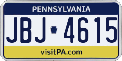 PA license plate JBJ4615