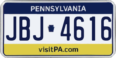 PA license plate JBJ4616