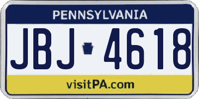 PA license plate JBJ4618