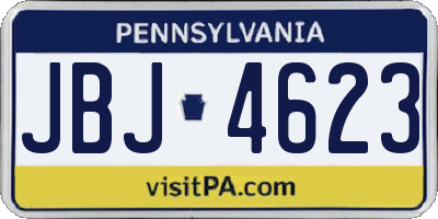 PA license plate JBJ4623