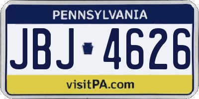 PA license plate JBJ4626