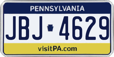 PA license plate JBJ4629