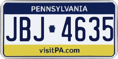 PA license plate JBJ4635