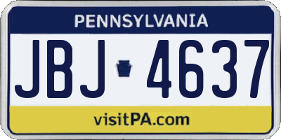 PA license plate JBJ4637