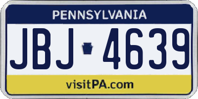 PA license plate JBJ4639
